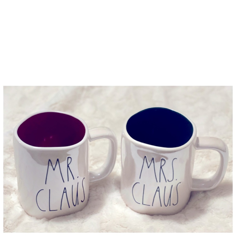 NEW Rae Dunn Christmas Holiday Iridescent Mr & Mrs Claus Mug Set 🎅🏻🤶🏻